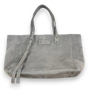 M.I.L.A. Made in Los Angeles Tote Bag Purse Gray Grey Suede Leather MILA